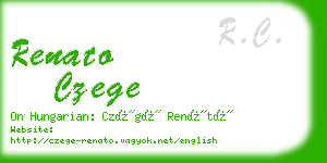 renato czege business card